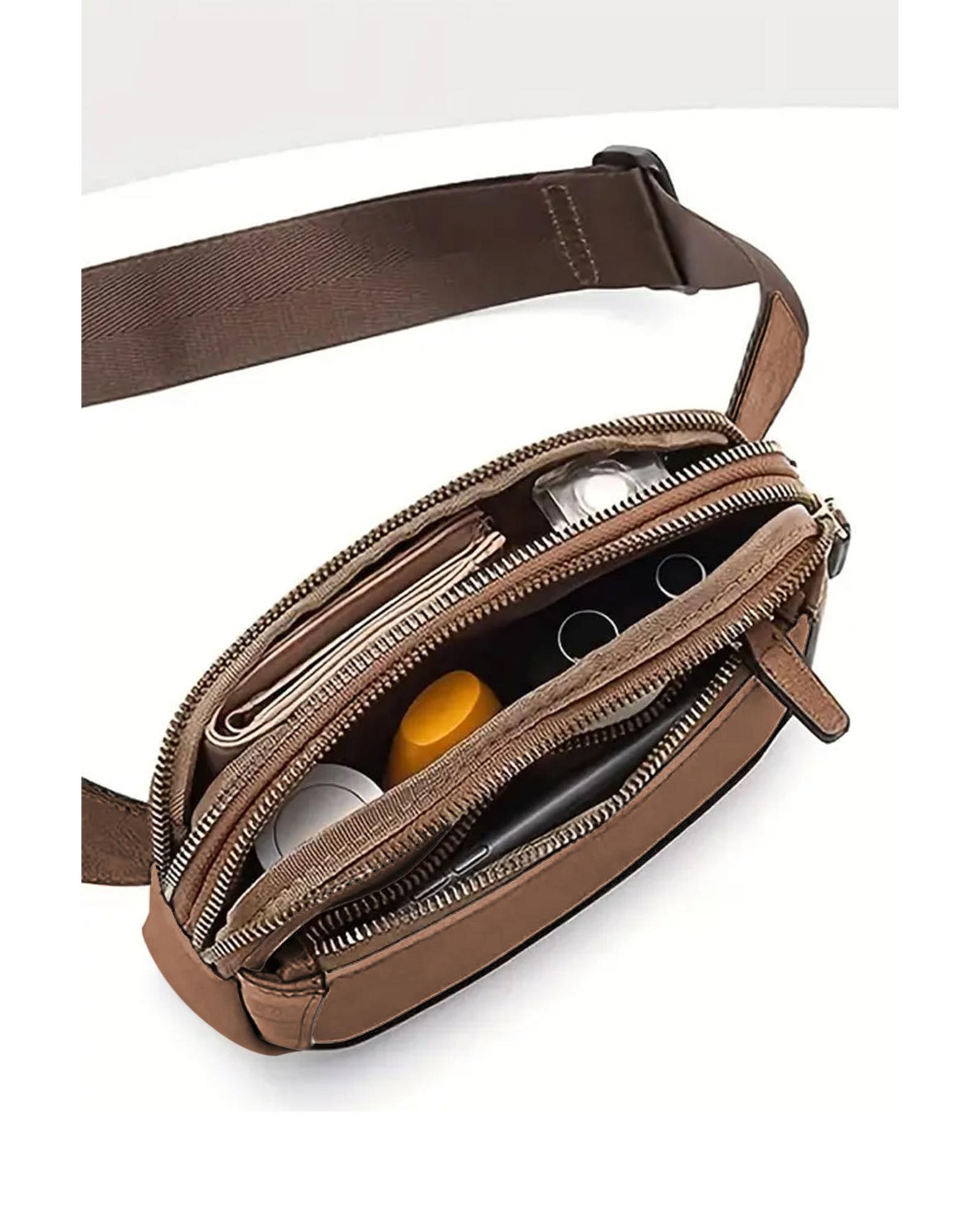 

Azura Exchange Camel Minimalist Multi-zipped Crossbody Bag One Size верблюд