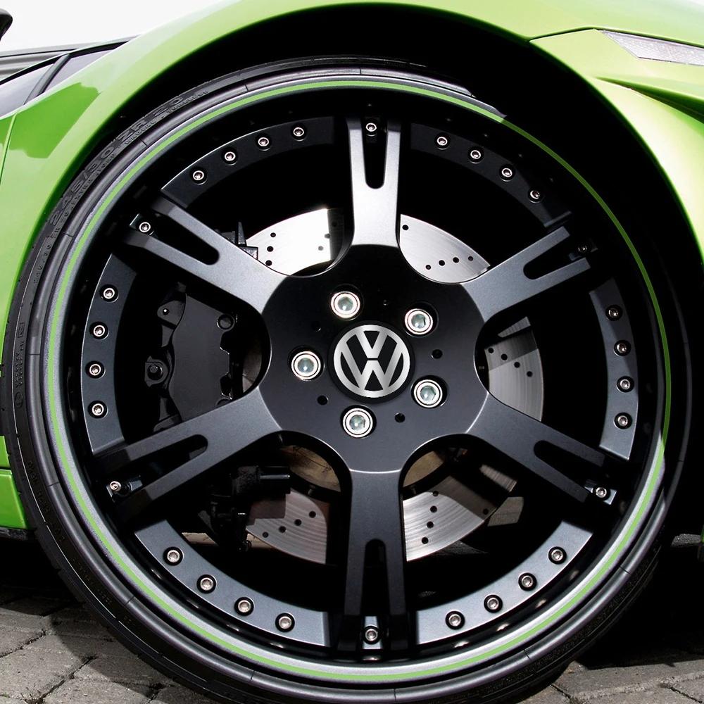 Für VOLKSWAGEN VW 4 Stück 56mm Auto Radnabenkappe Aufkleber Nabenkappe Emblem Für Volkswagen VW R Line GTI Golf 5 7 Caddy Passat b6