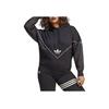 Adidas Originals Trefoil Logo Print Hoodie Women Tops Black IC5380