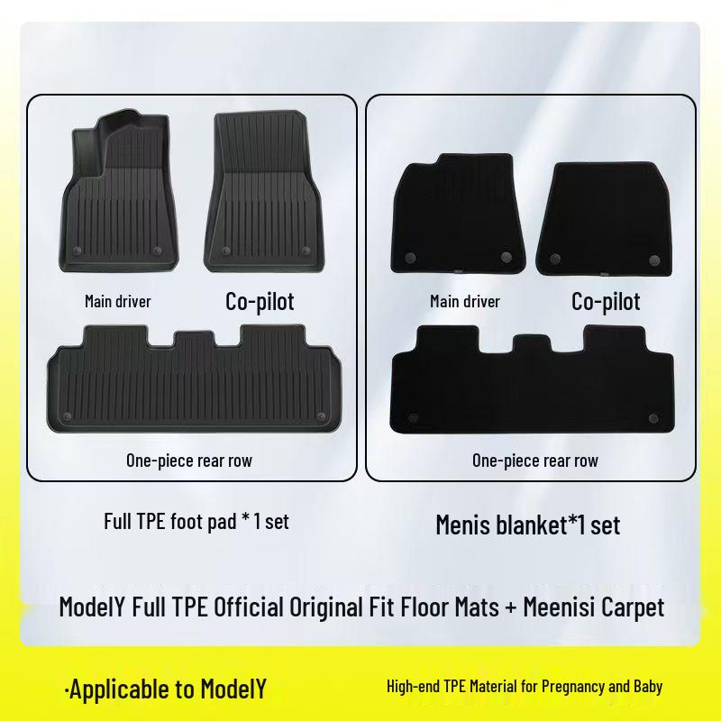 Tapis de sol TPE Haut de gamme pour Tesla Model Y/3 - Accessoires Auto Personnalisés