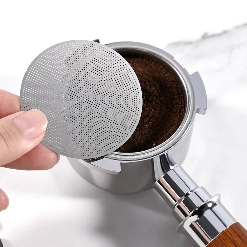 Espresso Coffee Puck Screen 0.2Mm Espresso Filter Holder 51/53/58.5Mm For Delonghi Breville Portafilter Accessory Barista Tool