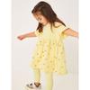 Girls' Yellow Daisy Short-Sleeved Suit, Baby Pure Cotton Summer Outfit, Small Children's Long-Sleeved T-Shirt Two-Piece Set with Long Pants 2