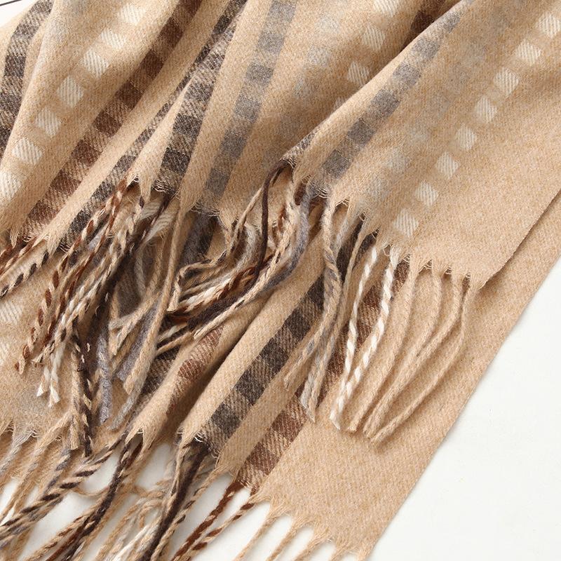 Plaid Scarf Women's Winter Thickened Warm New Men's Scarf Shawl High End Cashmere Wool Scarf