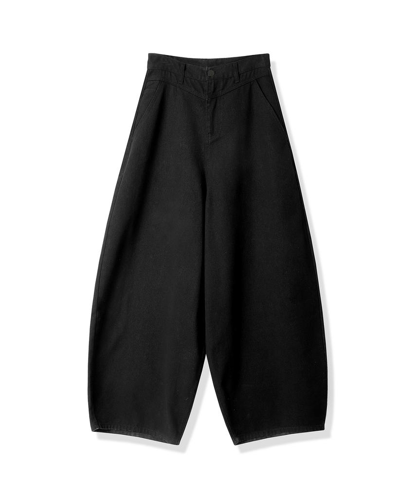 Genderist Rothen Wide Denim Pants Cotton Black (B Type)
