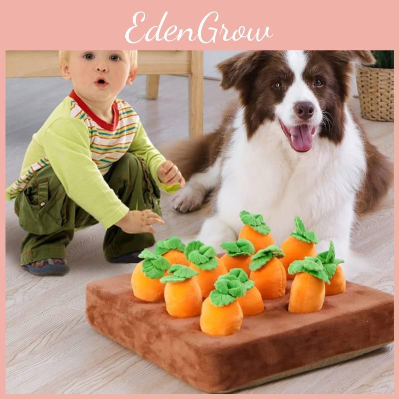 Plush Carrot Dog Interactive Toy For Stress Relief And Chewing Fun