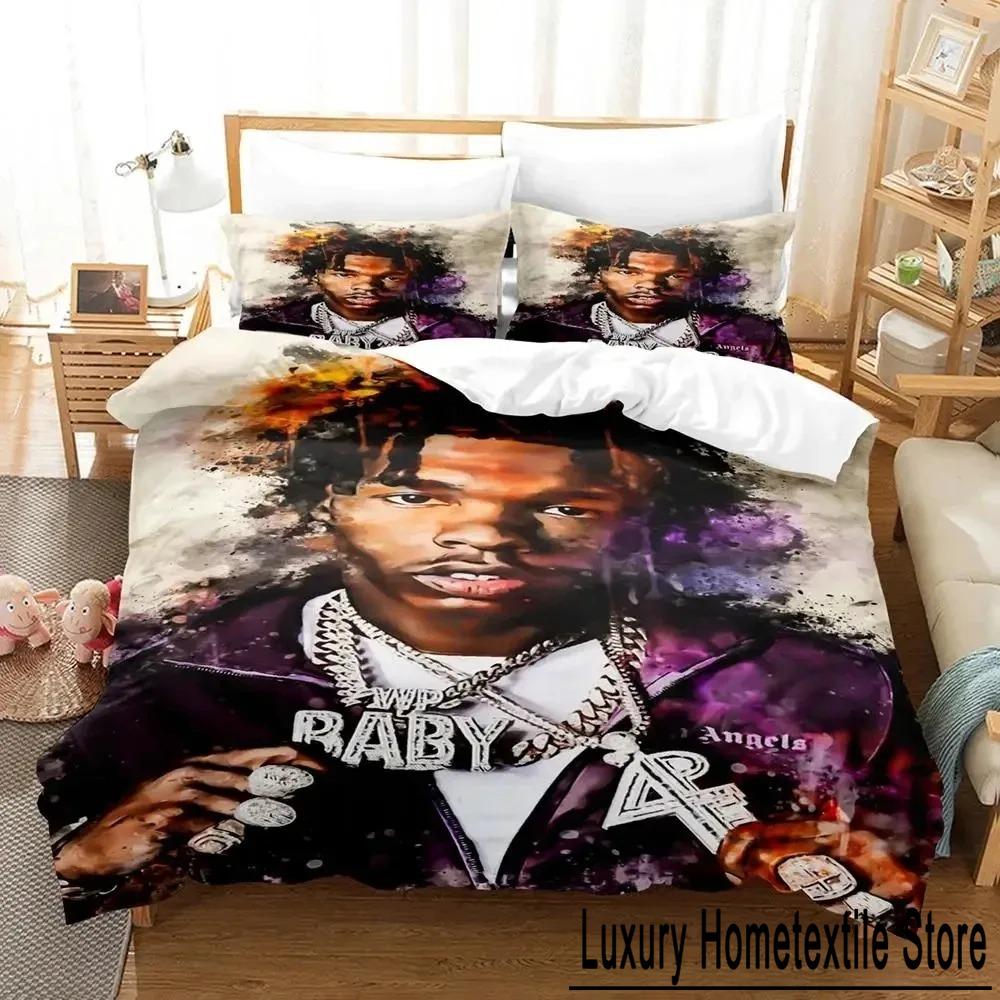 Rapper lil baby Bettwäscheset Jungen Mädchen Einzelbett Queen-Size Bettbezug Kissenbezug Bett Jungen Erwachsene Mode Heimtextilien
