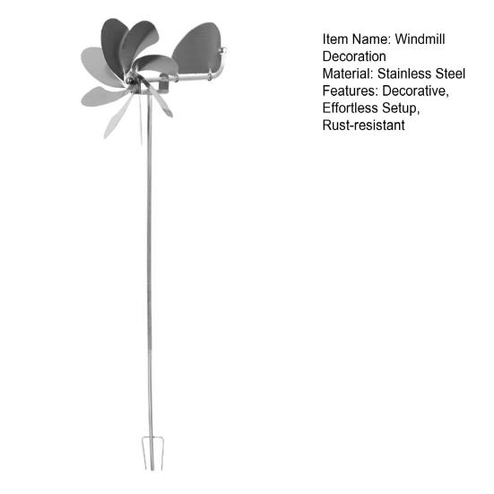 Stainless Steel Windmill Rust-resistant Wind Spinner Waterproof 360 Degree Rotating Windmill for Yard Lawn Decoration