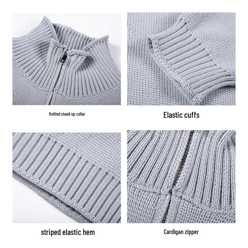 Mao Ren Men's Stand Collar Knit Cardigan
