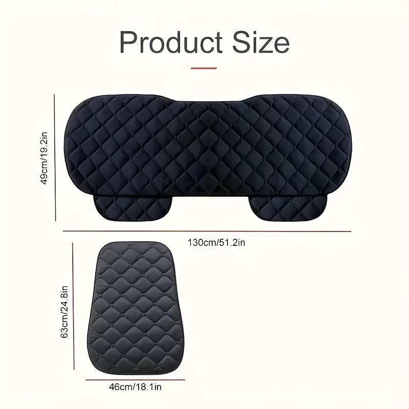 Plush Rear Seat Cushion with Backrest - Breathable, Protective Pad for Vehicle Interiors, Soft Quilted Design, Hand Washable, Fits Most Autos