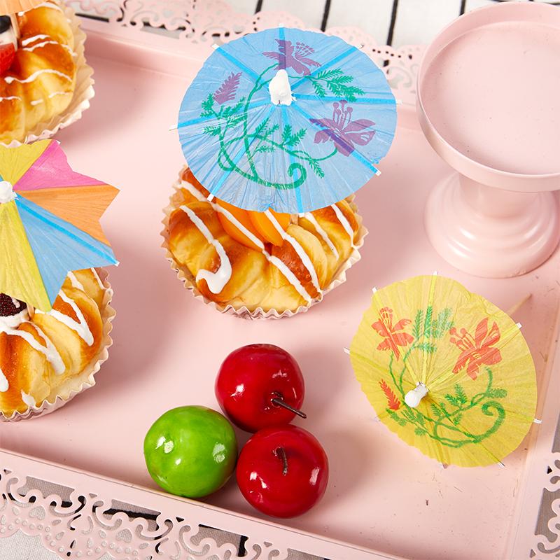 20-50 sombrillas de papel multicolor para cóctel, mini accesorios para bebidas de fiesta