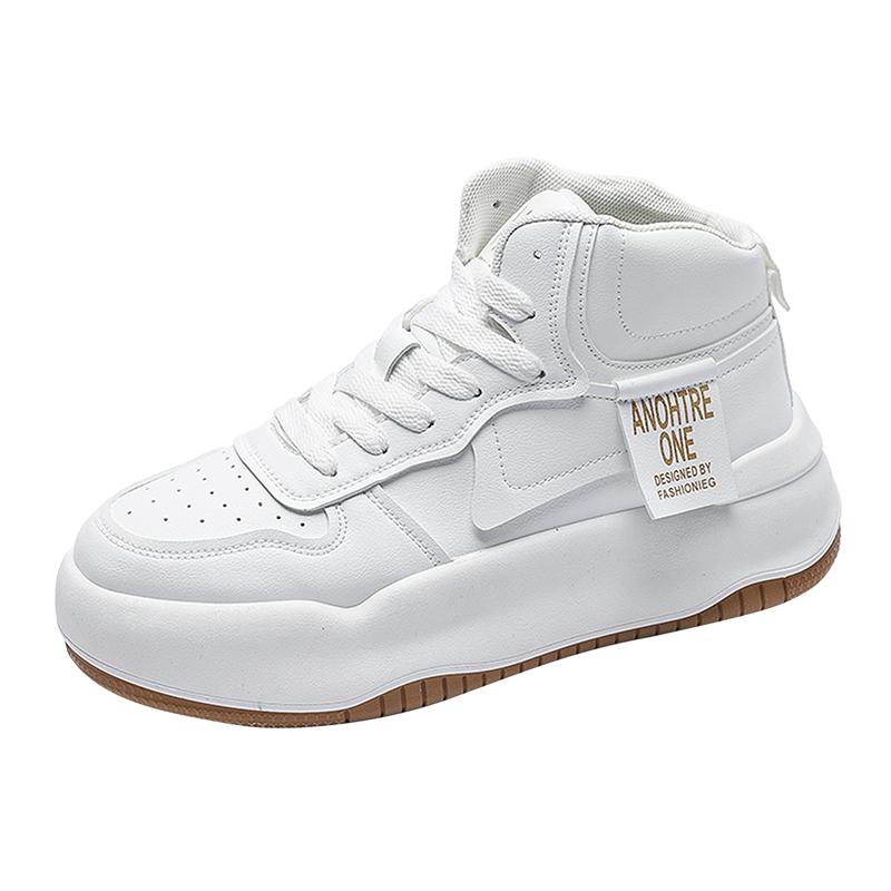 Women's Tennis Sneakers Light Breathable PU Casual Walking Shoes  Women Lace-up Platform Boots