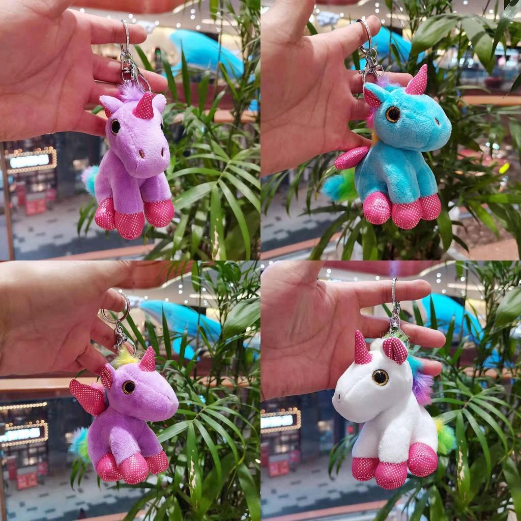 Adorable Plush Unicorn Keychain Doll Cute Cartoon Backpack Charm For Kids Gift