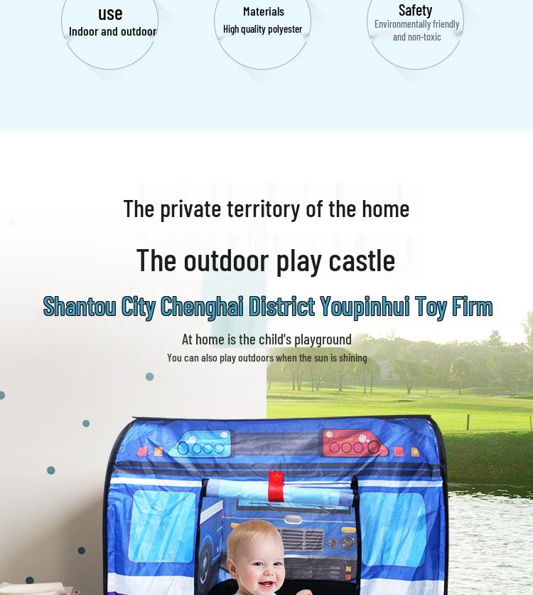 Children's Foldable Car Tent Playhouse - Indoor Pretend Play & Educational Toy for Ages 4-6