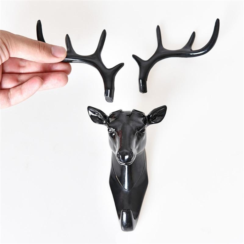Elephant Deer Head Wall Hook Decorative Key Holder With Sturdy Plastic And Easy Adhesive For Home Decoration