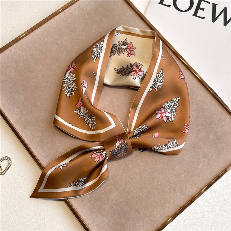 Women Skinny Neck Scarf Shawls Wraps Black Pink Small Office Hairband Neckerchief Foulard Scarves Ladies