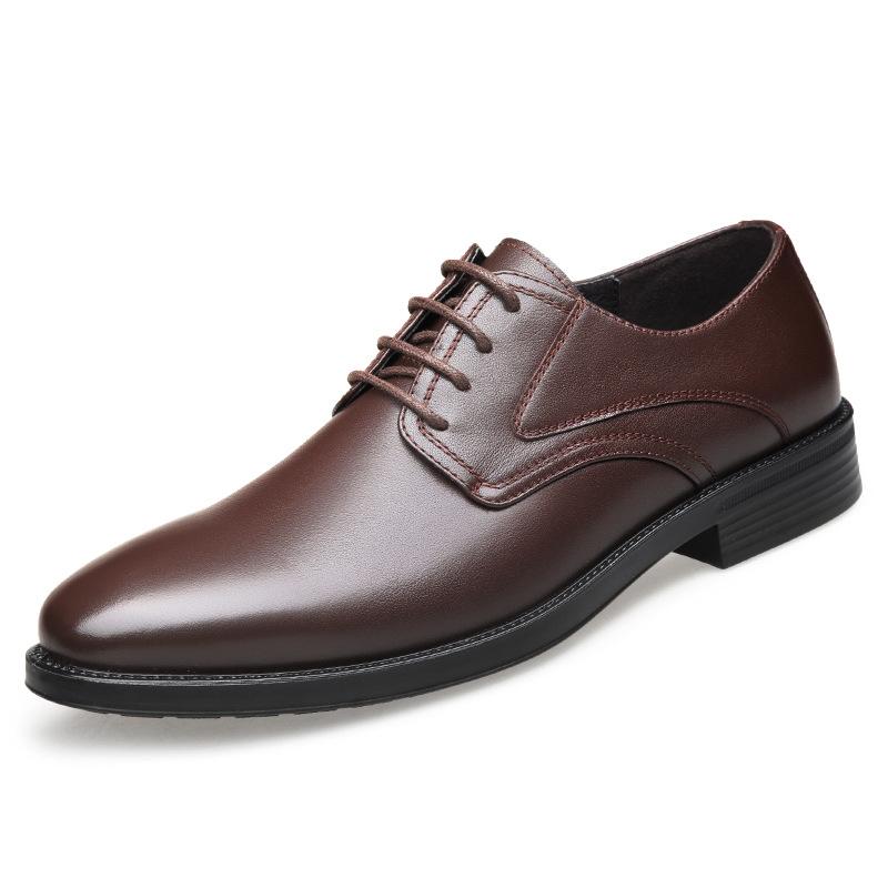 Old man head men's shoes new business casual dress leather shoes single shoes lace cowhide gentleman retro dress leather shoes