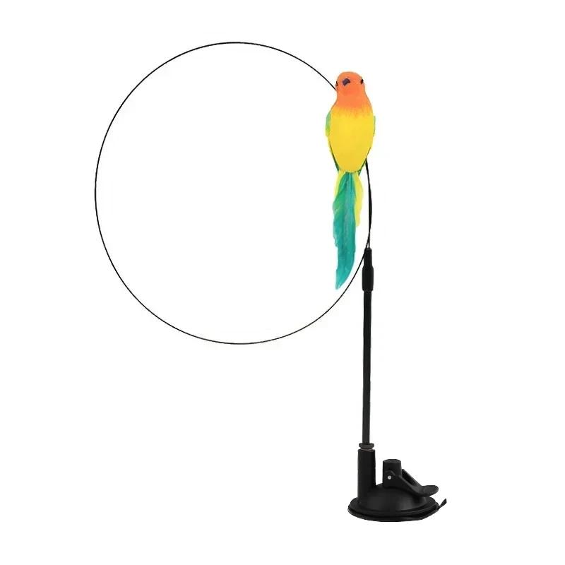Simulation Bird Cat Toys Funny Interactive Peacock with Bell Cat Stick Toy for Kitten Playing Teaser Wand Toys Pet Cats Supplies