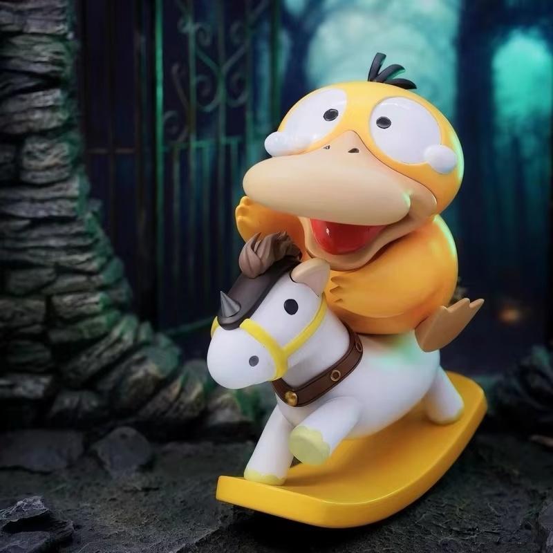Pokemon Psyduck Rocking Horse Gk Anime Figures Desktop Car Ornament Model Doll Statue Collectible Holiday Toy Surprise Gift