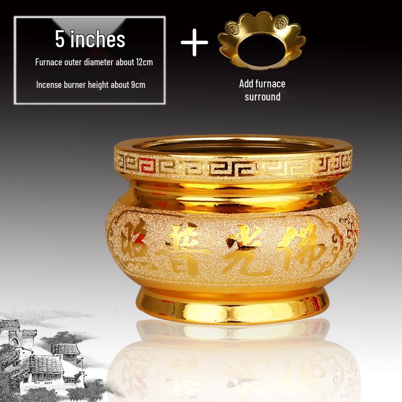 Small Ceramic Buddha Incense Burner with Golden Sand