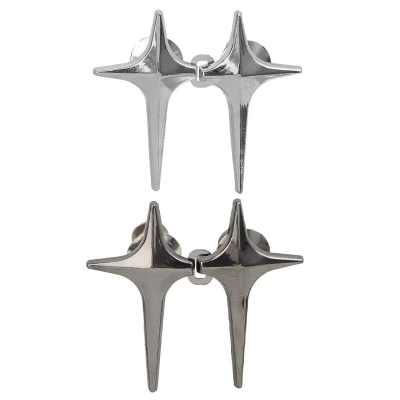 4pcs New Fashion Cross Star Waist Buckle Adjustable Pants Clips Waist Tightener No Sewing Metal Button Snaps for Jeans Decor