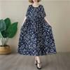 Simple Fashion Plus Size Round Neck Printed Dress