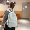 Schoolbag Schoolbag Female College Student Korean Version Solid Color Large Capacity High School Girl Junior High School Student Backpack Japanese