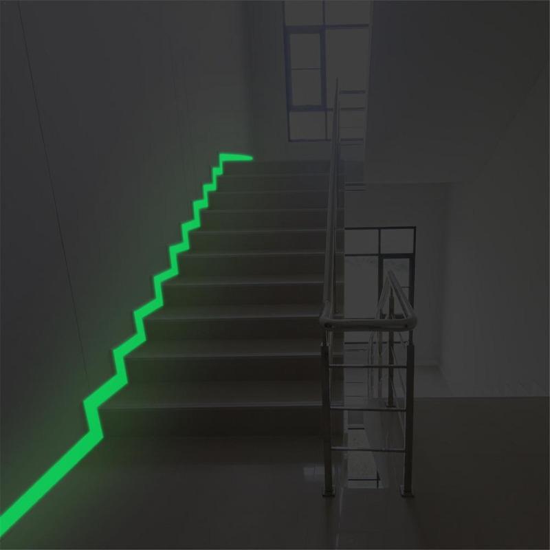 Green Luminous Tape Self Adhesive Glow in The Dark Stickers Stage Decorative Luminous Fluorescent Tape Warning Stickers 4*200cm.