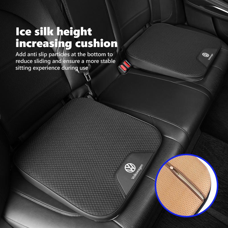 Car Heightening Seat Cushion Ice Silk Leather Breathable Car Seat Pad For Volkswagen VW Golf 4 5 6 7 Polo Jetta Sagitar MagotanNI2