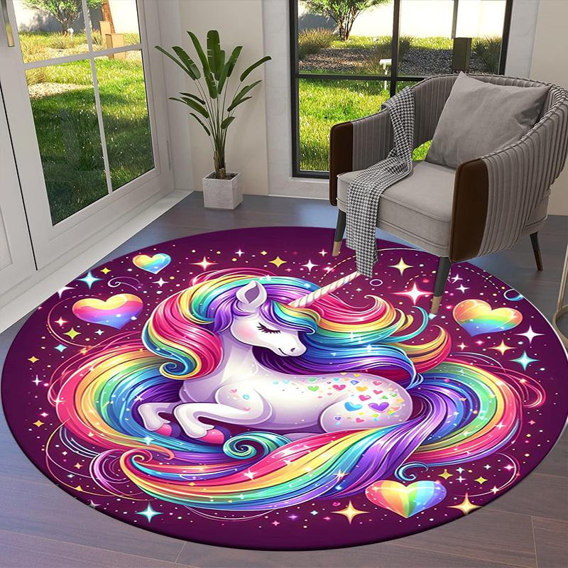 1pc Office Carpet Chair Mats Rainbow Unicorn Fantasy Art Perfect for Decorating Office Chairs, Living Rooms, Or Bedrooms.YDT145