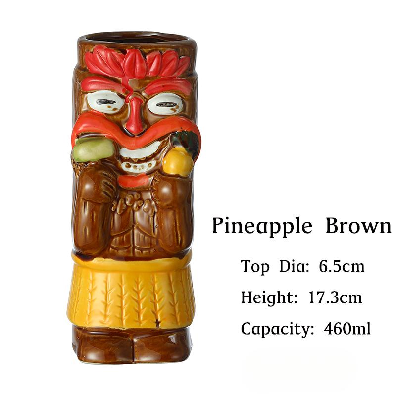 1PCS Tiki Mugs Ceramic Hawaiian Tiki Drinkware, Cute Exotic Cocktail Glasses, Tiki Bar