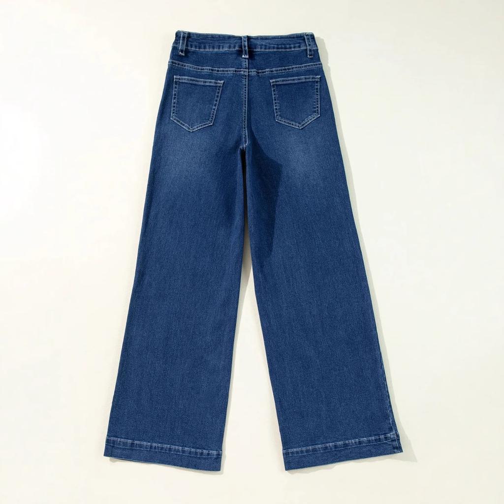 Women's Retro High Waist Wide Leg Straight Street Wide Leg Jeans