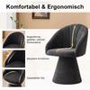 067 Modern Upholstered Fabric Dining Chair with Round Back, Armless Designer Chair, Dining Room Kitchen Living Room Bedroom, Set of 1 - Gray