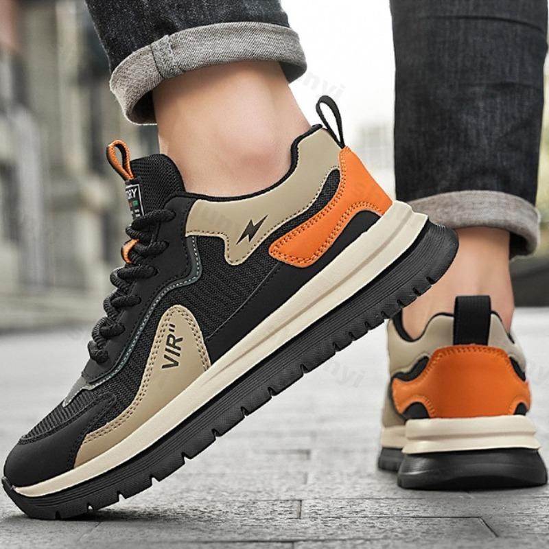 Fashion 2025 Spring Men's Low Top Thick Sole Casual Shoes Mesh Breathable Fashion Trend Sports Shoes Comfortable Lace-up Chunky sneakers