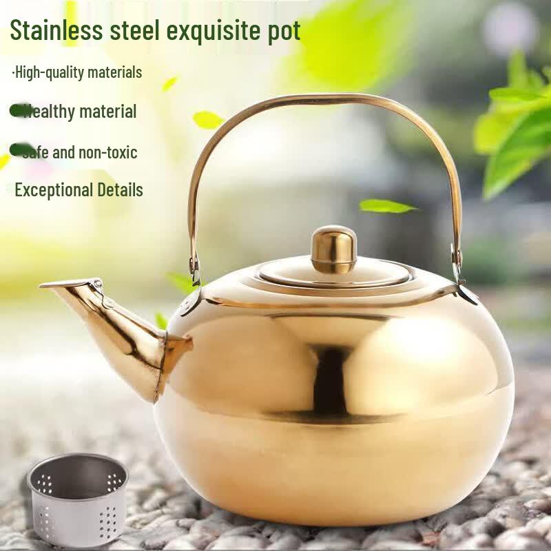 UOSO Thickened Stainless Steel Teapot with Glass Filter