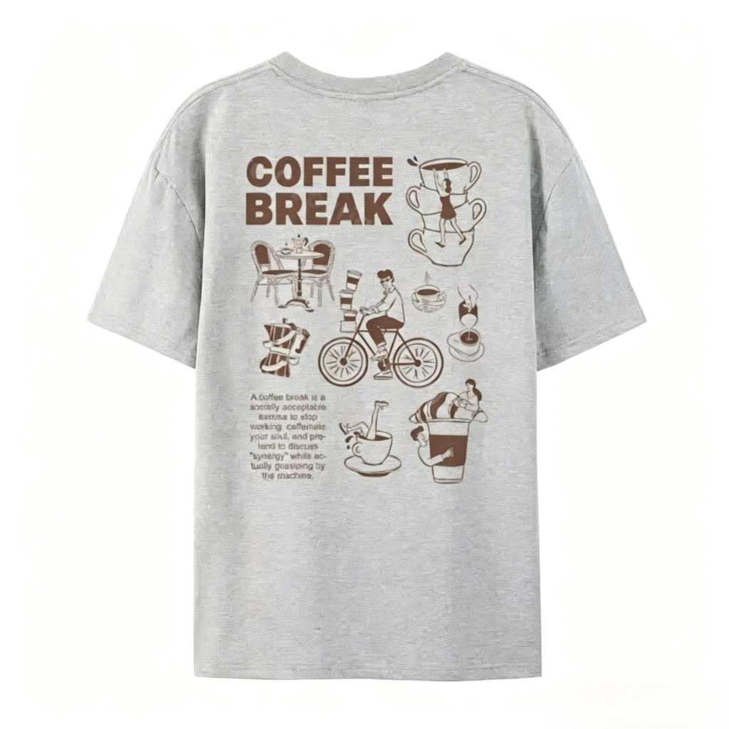 New Spring Womens Casual Round Neck Short Sleeve Coffee English Print TShirt Minimalist Design Versatile Daily Wear