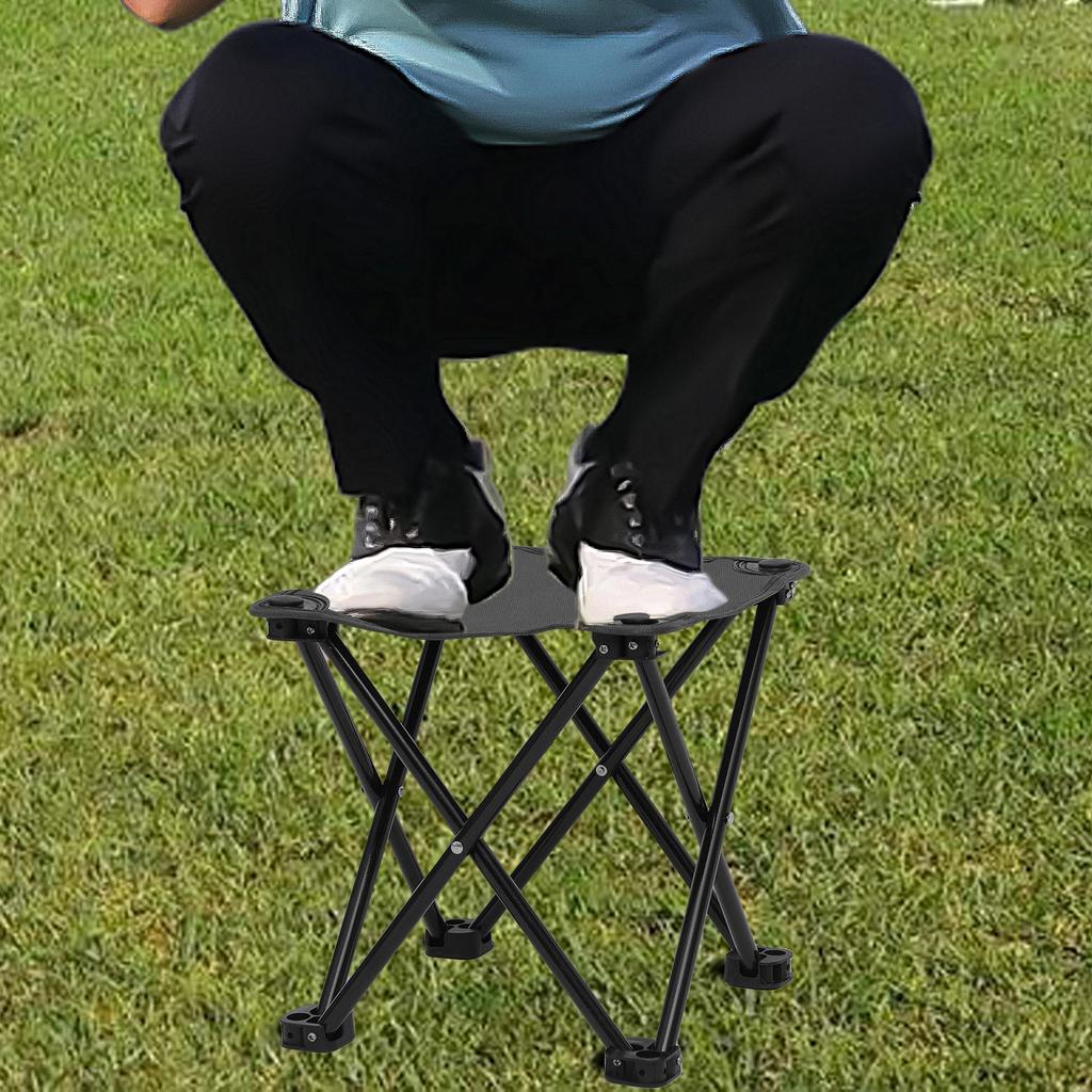 Outdoor Compact Folding Easy to Camping Mountain Fishing Chair, Lightweight, Chair, Small, Load-bearing, Carry, Chair, Climbing, (Black-2)