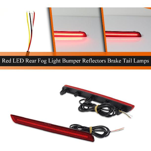 ADIIL 2PCS Red Lens Red LED Rear Fog Light Bumper Reflectors Brake Tail Lamps For 2020 2021 2022 Toyota GR Supra