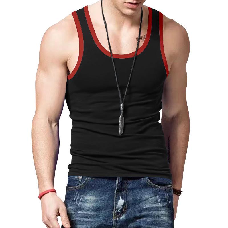 Summer New Men'S Tank Top Heavy Hooded Camisole Trendy Brand Casual Sleeveless T-Shirt American Style Interior Slim Fit Sports Base Sweatshirt