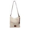 Grid-eye Hollowed-out Interwoven Knitted Large-capacity Shopping Bag with Shoulder Strap and Side Carry for Women