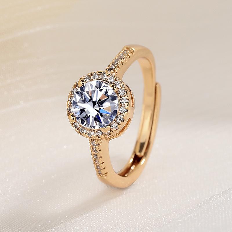 925 Sterling Silver Ring Hot AAA Zircon Adjustable Size Engagement Rings for Women Wedding Ring Party Fashion Nice Jewelry Gift