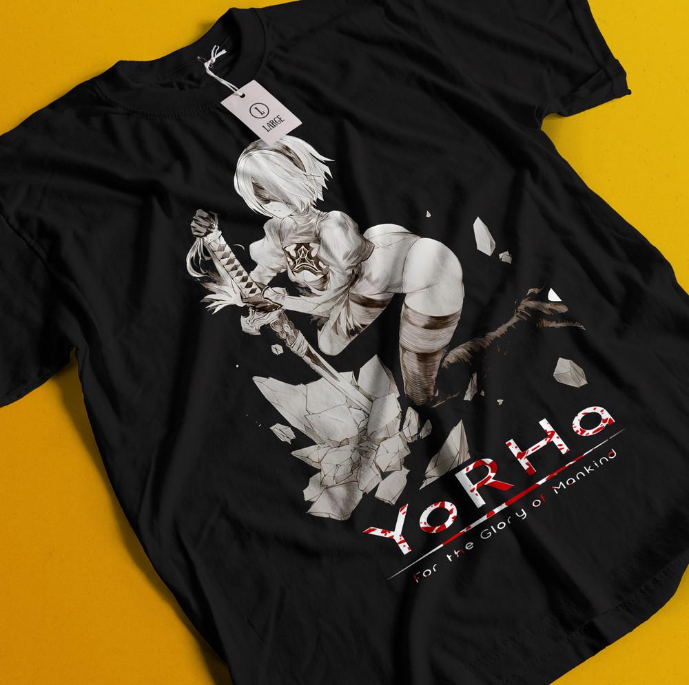 

Nier Automata T-Shirt YoRHa 2A Shirt 2B 9S Emil Tshirt Anime Kaine Devola Waifu 3XL