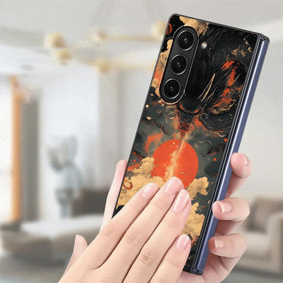 Case for Samsung Galaxy ZFold6 ZFold3 ZFold4 Z Fold 7 6 5 4 3 ZFold5 ZFold7 Back Phone Cover Dragon Ball Draw Goku