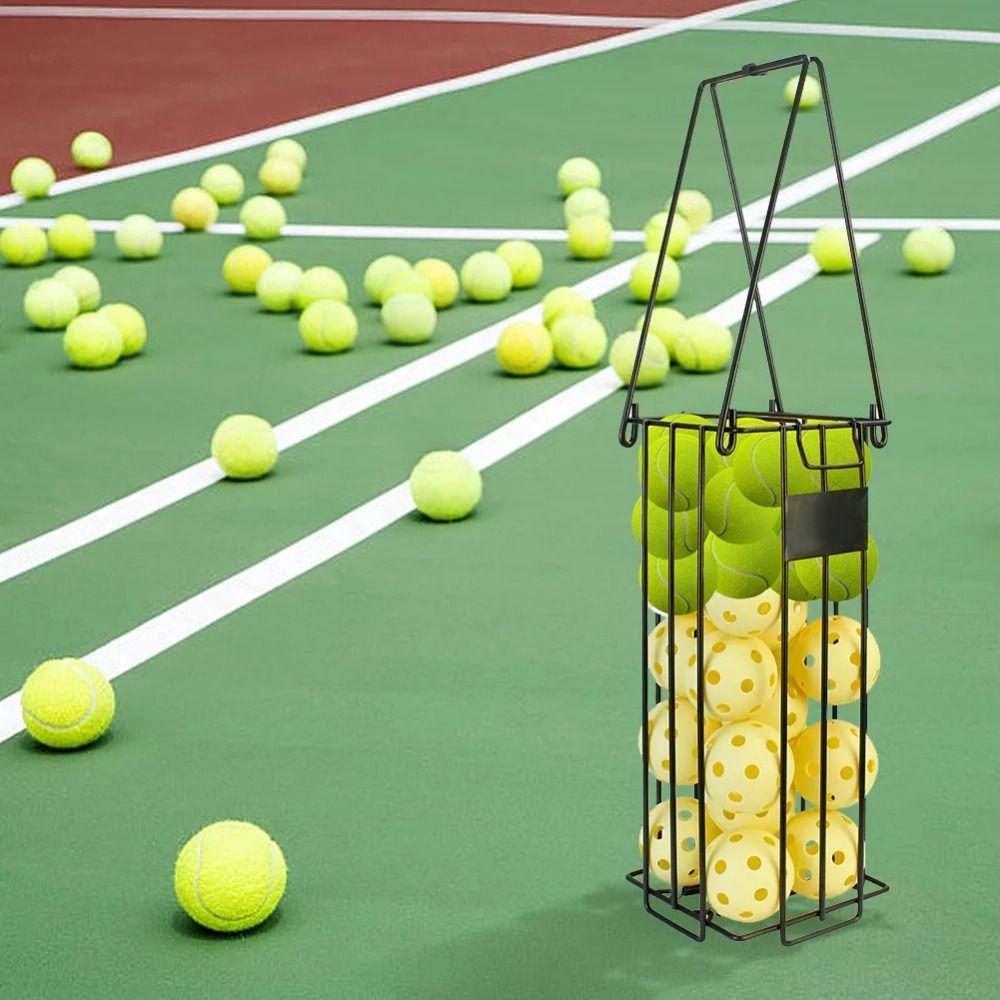 Large Capacity Tennis Balls Collector Ergonomic Handle Tennis Ball Hopper  Tennis Accessories