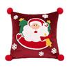 Cartoon Santa Claus Holiday Cushion Cover Elk Snowman Pillow Case Festive Plush Cushion Cover  Gift