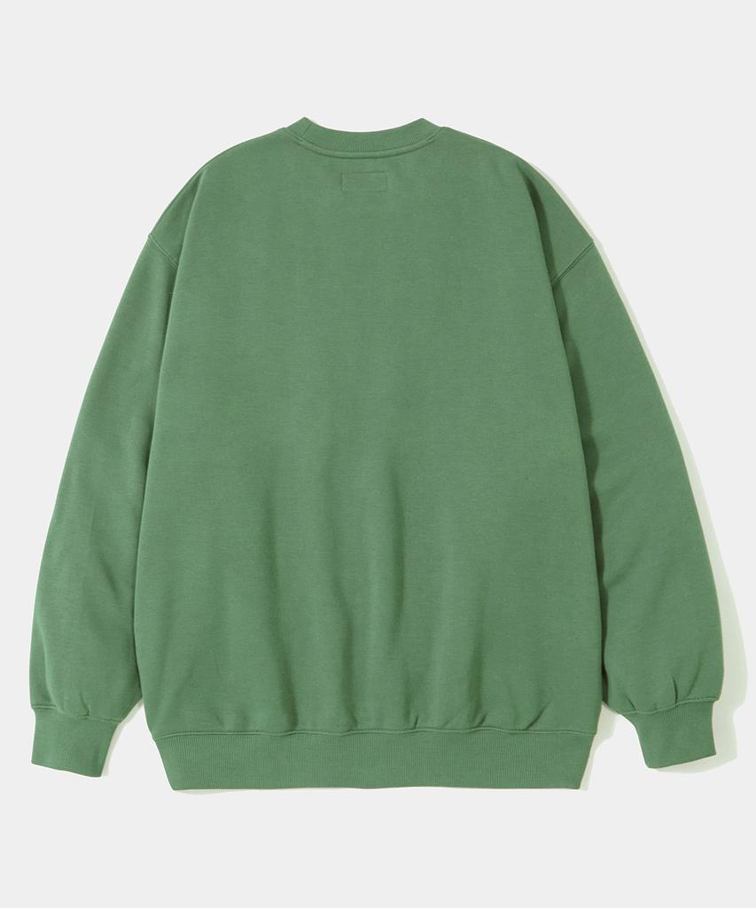 COLUMBIA UNIVERSITY Reverse Arch Fleece Crew Neck_Vintage Green