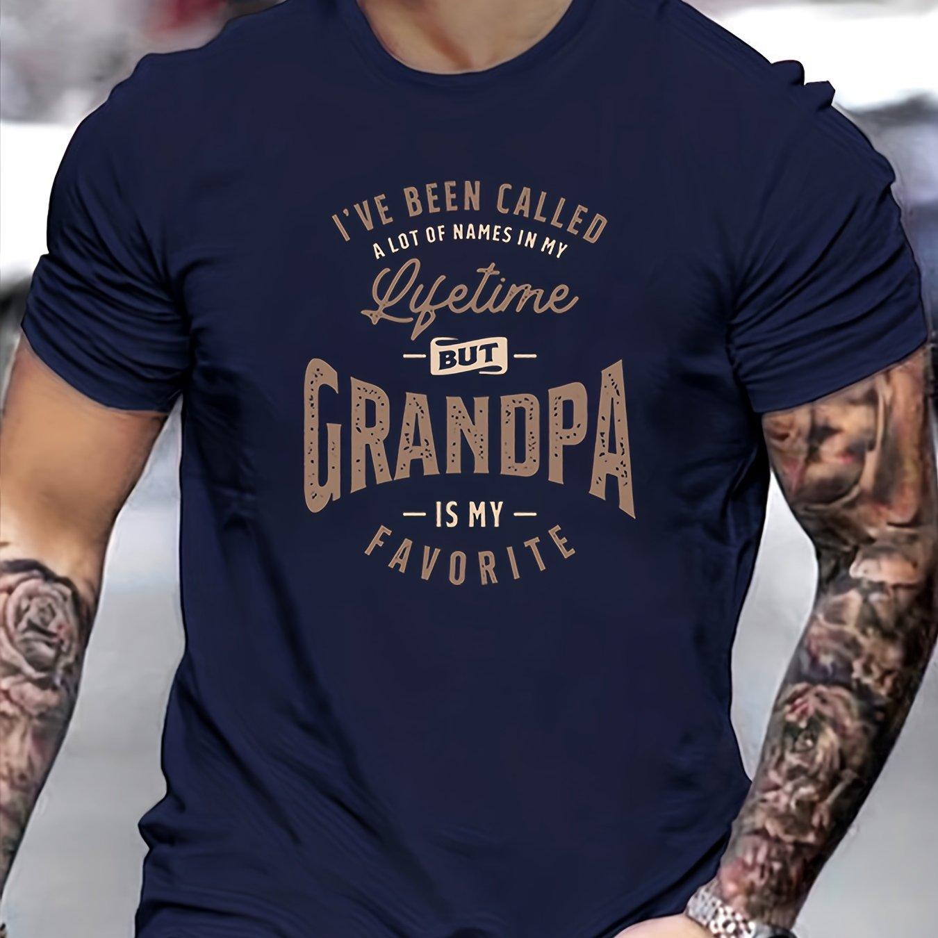 

Men s Summer 100 Cotton Fashionable Sports Casual Loose Fit Plus GRANDPA Printed Round Neck Short Sleeved T-shirt Top One Piece 4XL