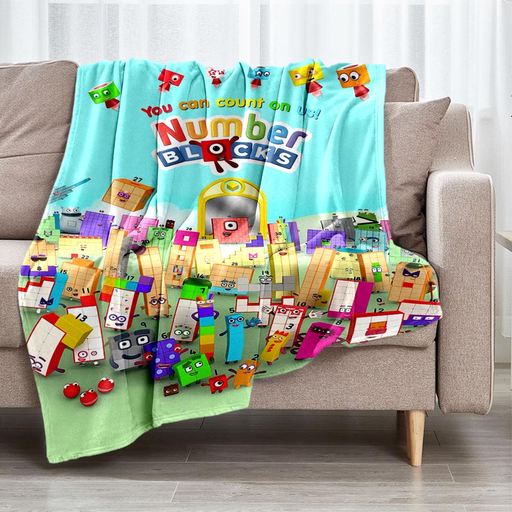 Coperta stampata a tema Numberblocks - Perfetta per divano, letto, viaggi e uso all'aperto | Lavabile in lavatrice, accogliente e resistente.