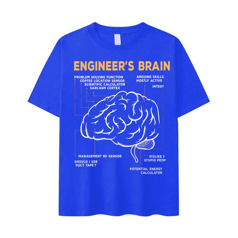 Hot Sale Clothing Funny Engineers Brain Graphics Fashion TShirts Men Cotton Aesthetic Short Sleeve Tee Oversized Comfort Tshrit