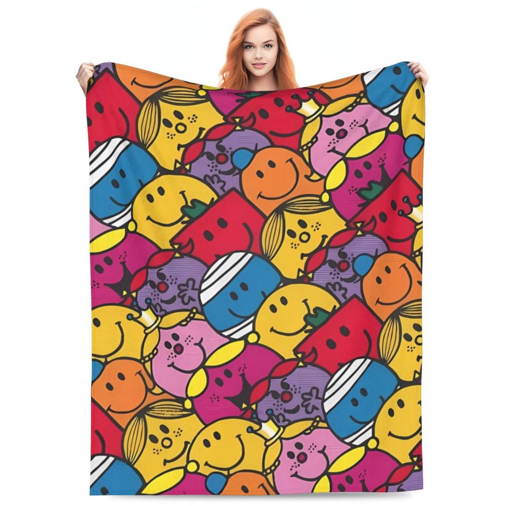 Mr Men Little Miss Tutti i Personaggi Coperte Campeggio Flanella Coperta da Divano Soggiorno Super Caldo Design Qualità Copriletto Regalo