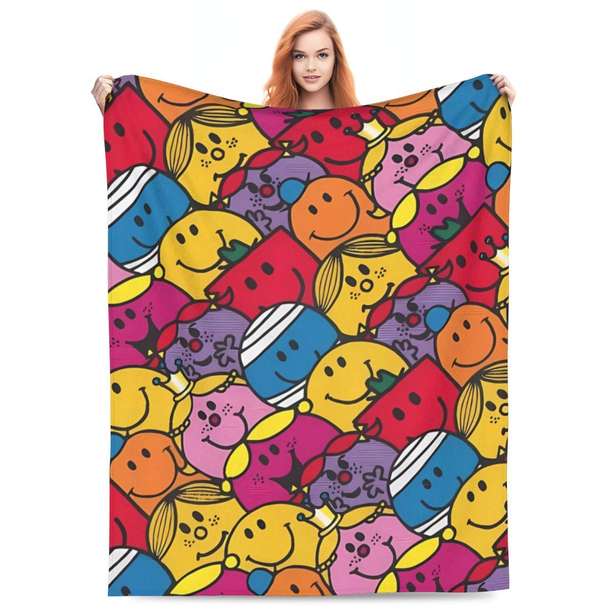 Photos - Duvet Mr Men Little Miss All Characters Blankets Camping Flannel Throw Blanket Living Room Super Warm Design Quality Bedspread Gif